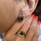 Срібні сережки з золотими вставками