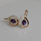 Срібні сережки з золотими вставками