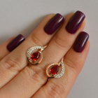 Срібні сережки з золотими вставками