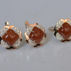 Срібний набір з золотими пластинами