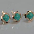 Срібний набір з золотими пластинами