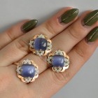 Срібний набір з золотими пластинами