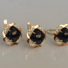 Срібний набір з золотими пластинами