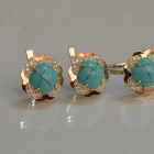 Срібний набір з золотими пластинами