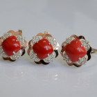 Срібний набір з золотими пластинами