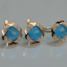 Срібний набір з золотими пластинами