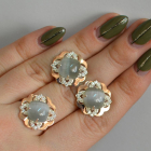 Срібний набір з золотими пластинами