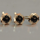 Срібний набір з золотими пластинами