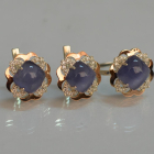 Срібний набір з золотими пластинами