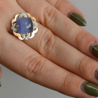 Срібна каблучка з золотими вставками