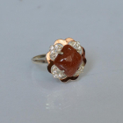 Срібна каблучка з золотими вставками