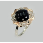 Срібна каблучка з золотими вставками