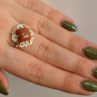 Срібна каблучка з золотими вставками