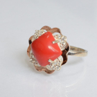 Срібна каблучка з золотими вставками