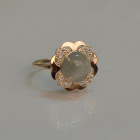 Срібна каблучка з золотими вставками