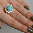 Срібна каблучка з золотими вставками