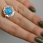 Срібна каблучка з золотими вставками