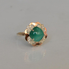 Срібна каблучка з золотими вставками