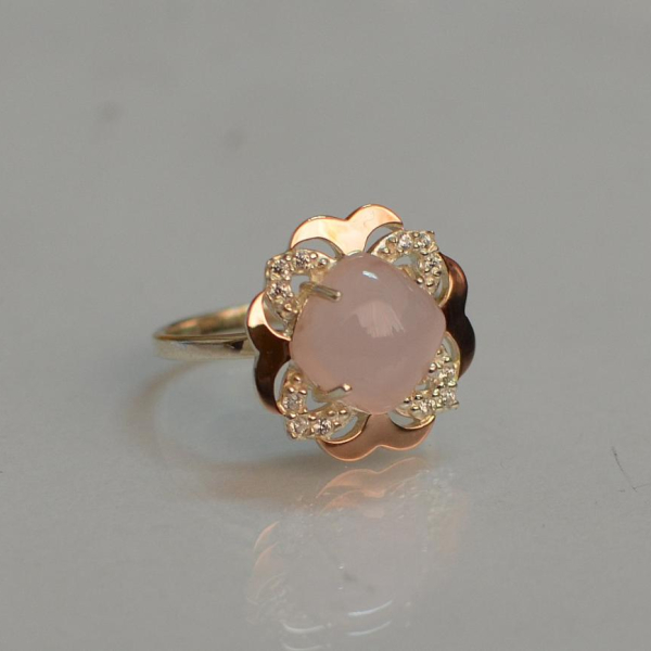 Срібна каблучка з золотими вставками