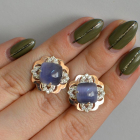 Срібні сережки з золотими вставками