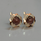 Срібні сережки з золотими вставками