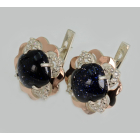 Срібні сережки з золотими вставками