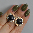 Срібні сережки з золотими вставками