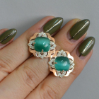 Срібні сережки з золотими вставками