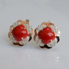 Срібні сережки з золотими вставками