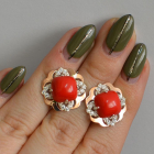 Срібні сережки з золотими вставками