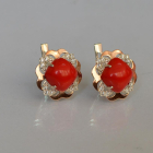 Срібні сережки з золотими вставками