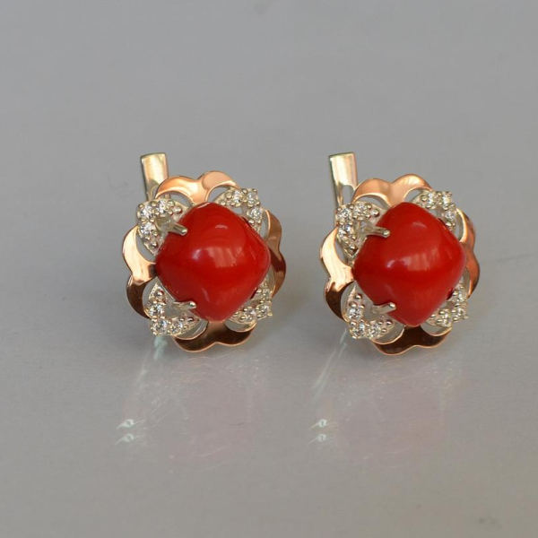 Срібні сережки з золотими вставками