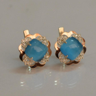 Срібні сережки з золотими вставками