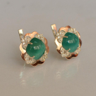 Срібні сережки з золотими вставками