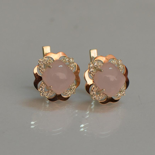 Срібні сережки з золотими вставками