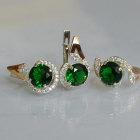 Срібний набір з золотими пластинами