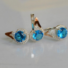 Срібний набір з золотими пластинами