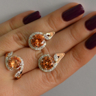 Срібний набір з золотими пластинами