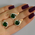 Срібний набір з золотими пластинами