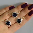 Срібний набір з золотими пластинами