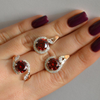 Срібний набір з золотими пластинами