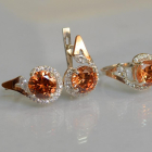 Срібний набір з золотими пластинами