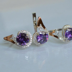 Срібний набір з золотими пластинами