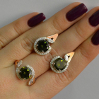 Срібний набір з золотими пластинами