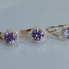 Срібний набір з золотими пластинами