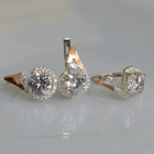 Срібний набір з золотими пластинами