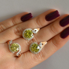 Срібний набір з золотими пластинами