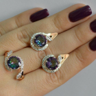 Срібний набір з золотими пластинами