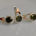 Срібний набір з золотими пластинами