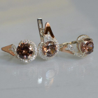 Срібний набір з золотими пластинами